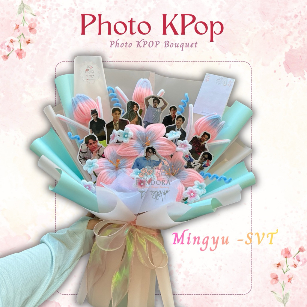 Photo KPop Buket Kawat Bulu Premium x Mingyu Seventeen