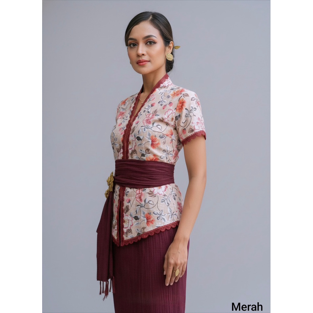 Kebaya Bali Amarys Lengan Pendek | Kebaya Kartini | Kebaya Katun Linen | Kebaya Wisuda | Kebaya Line