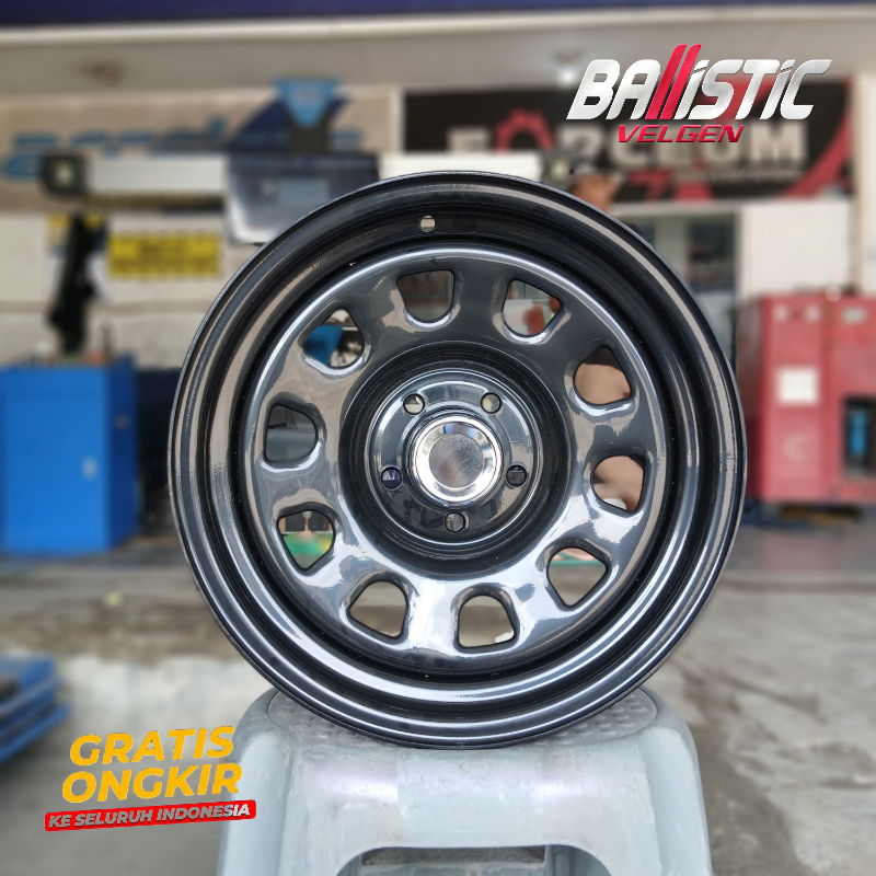 Velg Mobil Kaleng Besi Rush Terios Xtrail Ring 16 Lebar 8 PCD 5x114,3 HSR MOKUPO R16X8 ET15 BLACK