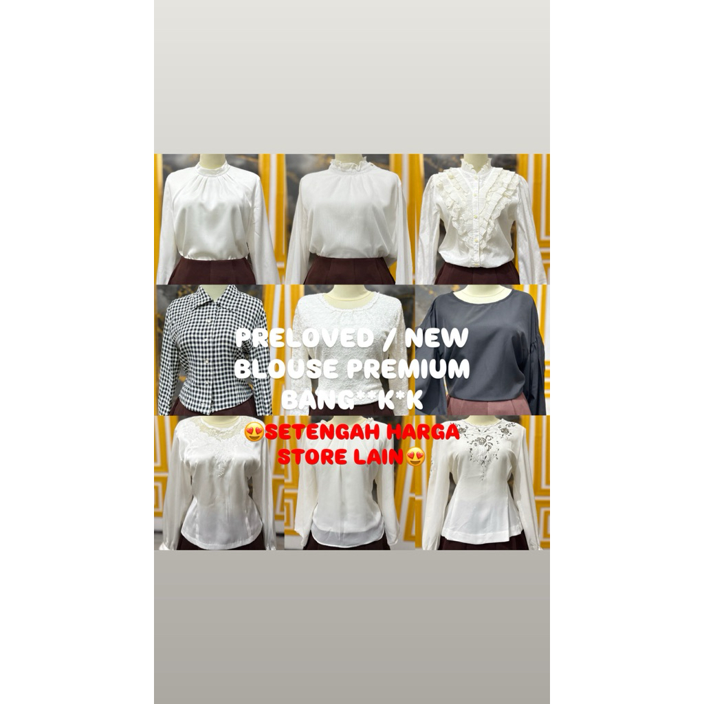 PRELOVED PREMIUM KEMEJA / BLOUSE ORGANZA / KEMEJA FITBODY / KEMEJA PREMIUM KOREAN LOOK