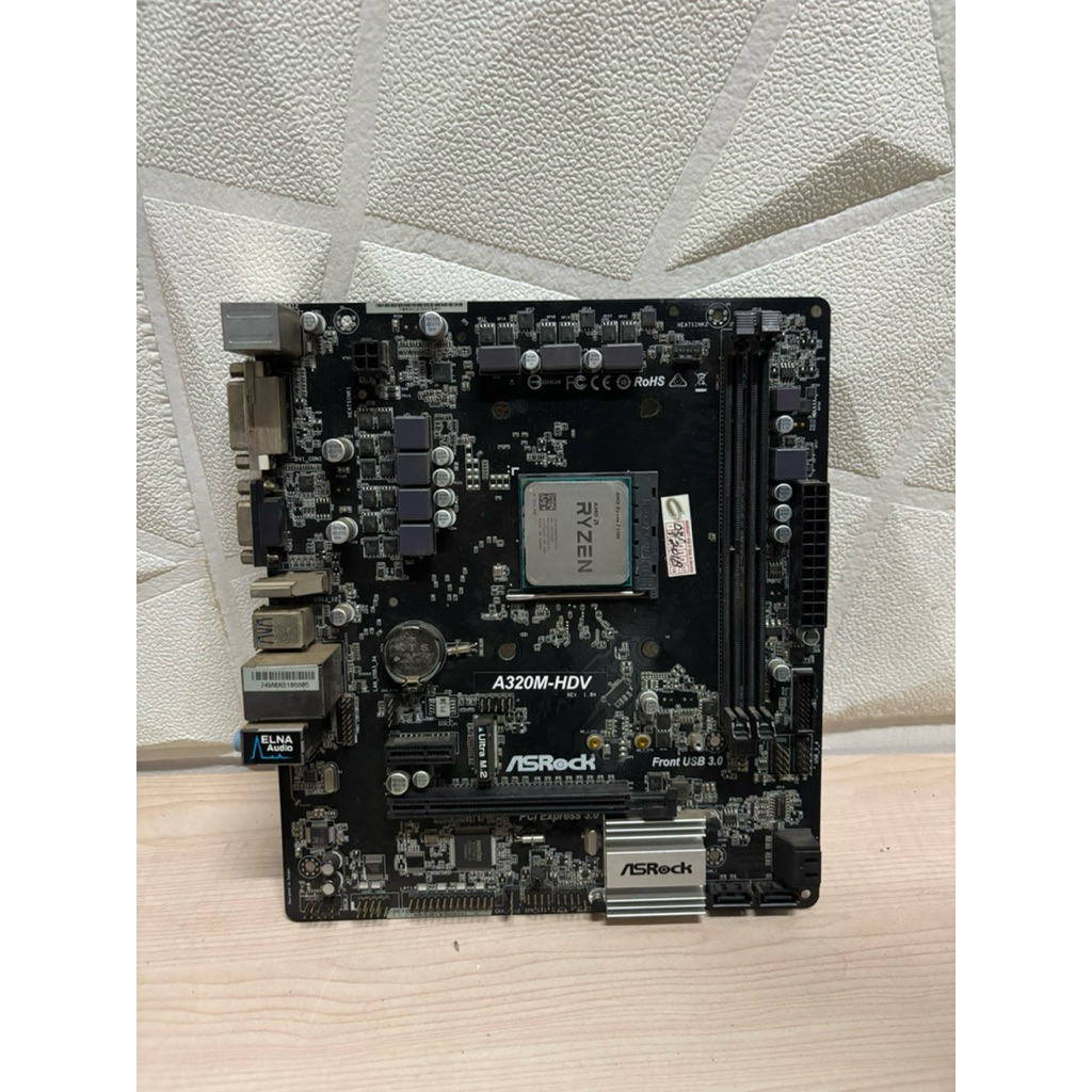 PAKET MOTHERBOARD ASROCK A320M + PROSESSOR AMD RYZEN 3 1200 NORMAL