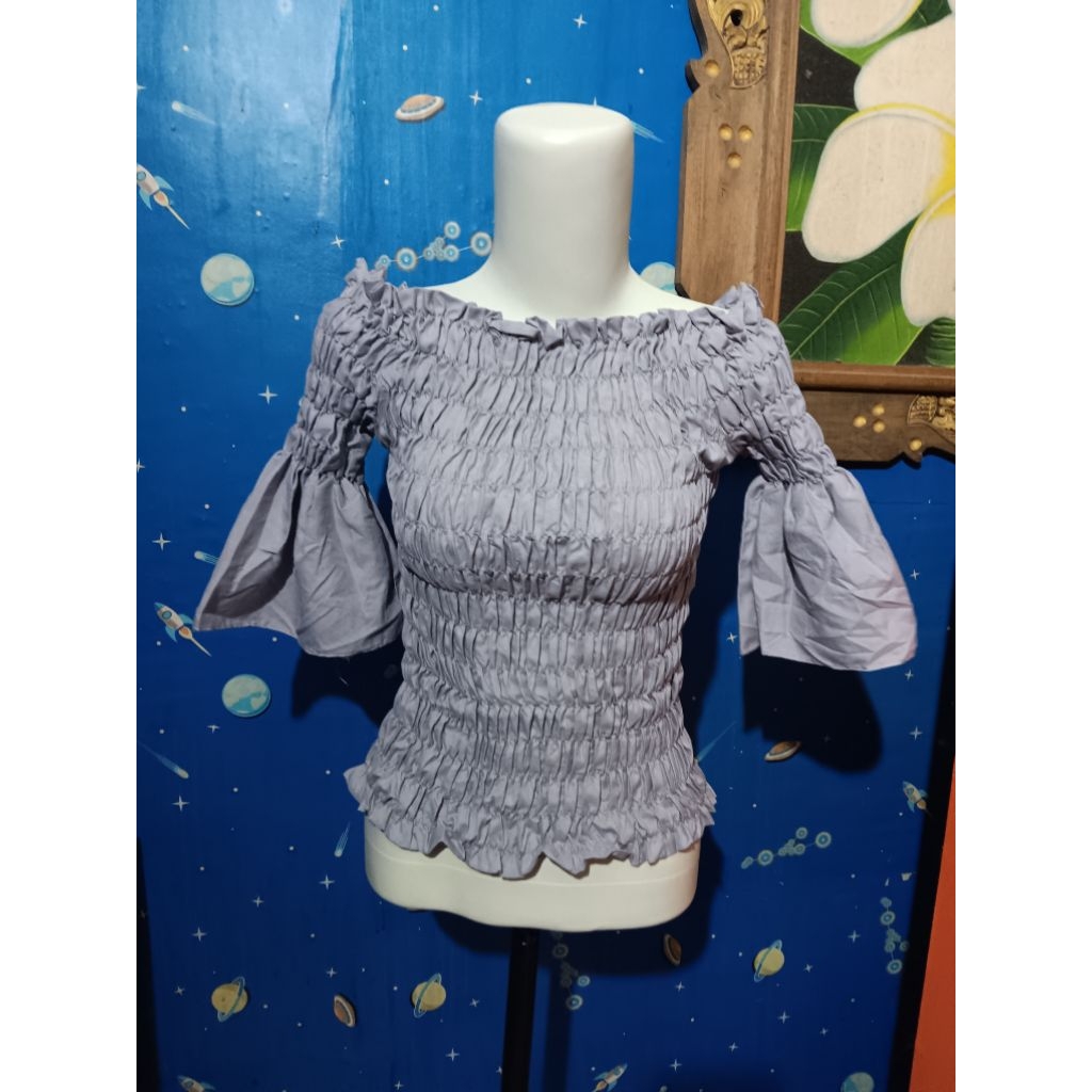 Baju Atasan sabrina kerut