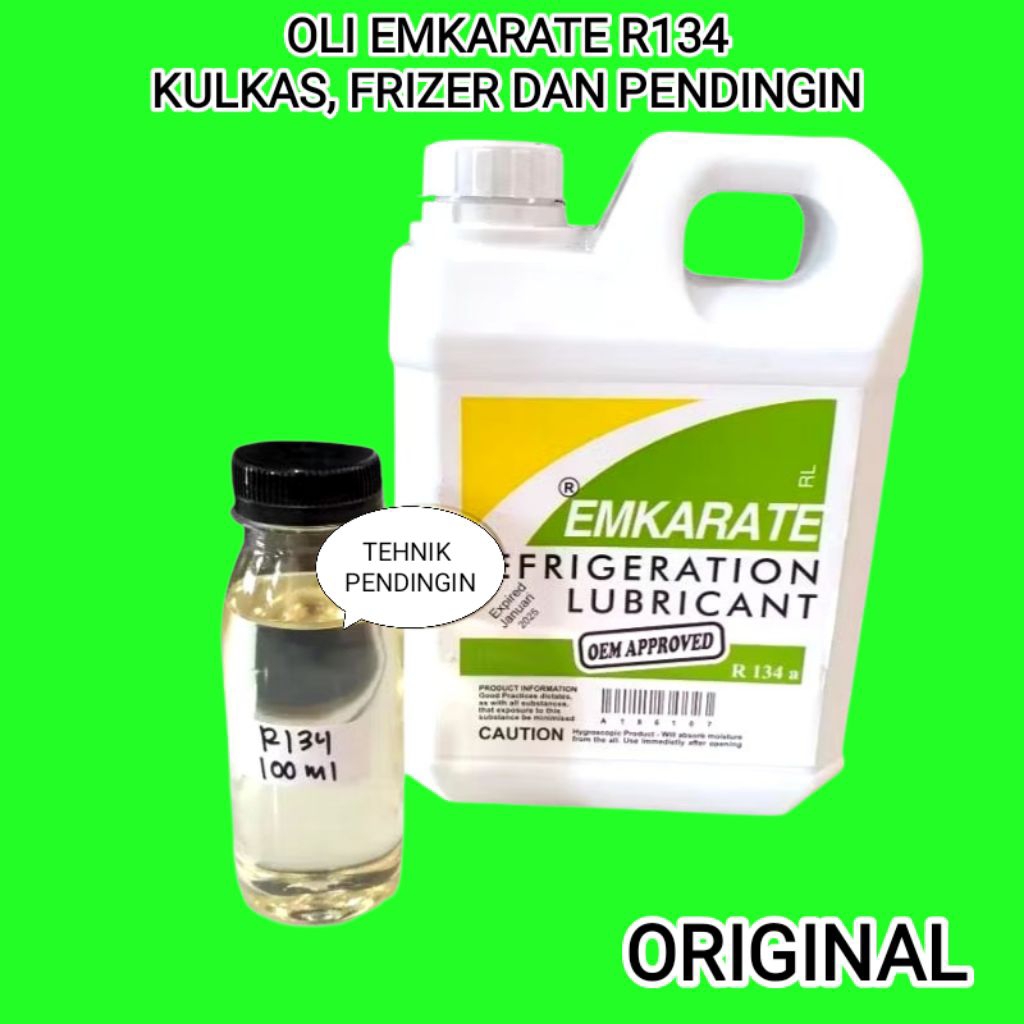 OLI EMKARATE R134 COMPRESSOR KULKAS / AC MOBIL REFRIGERATION LUBRICANT 100 ml  # OLI KOMPRESOR / MES