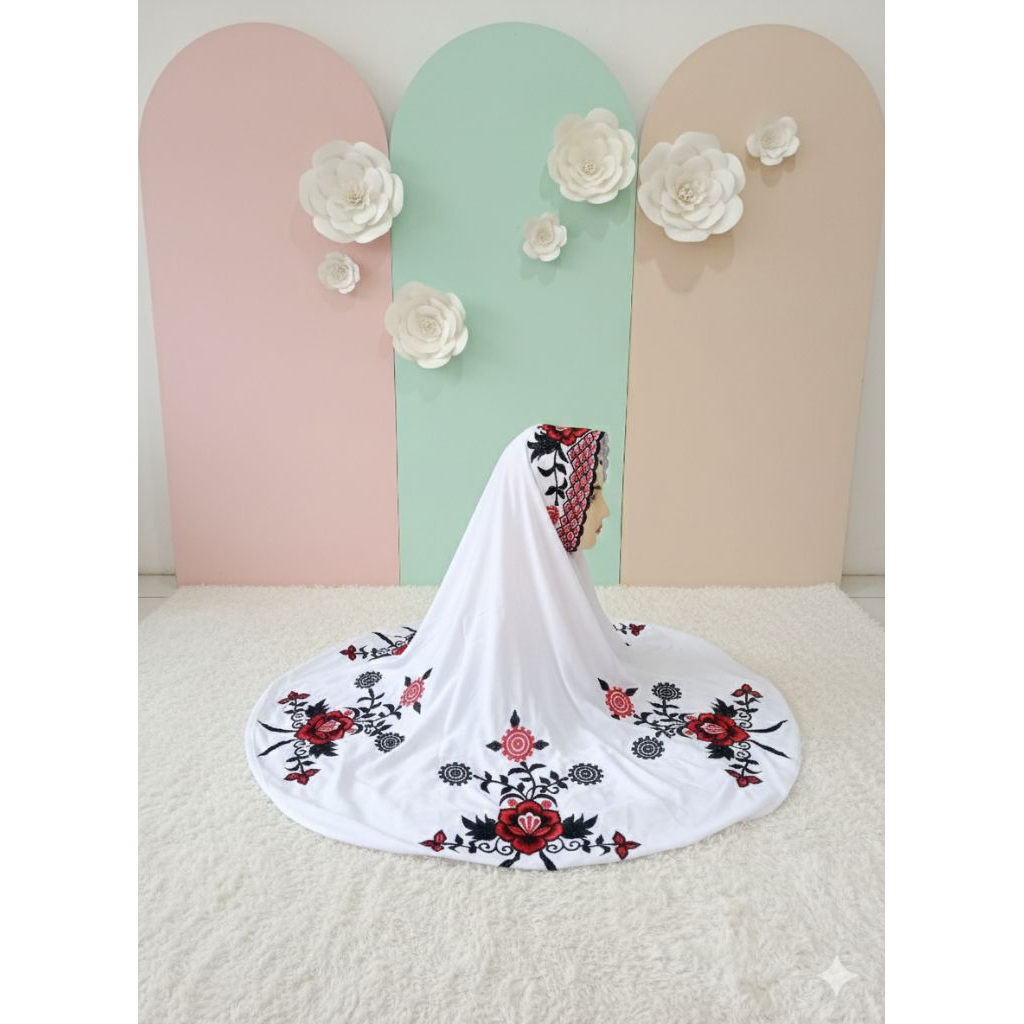 MUKENA POLINO LANJURAN || MUKENA BORDIR PREMIUM || TANPA TALI
