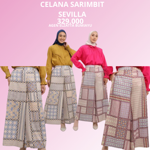 Elzatta Celana Sarimbit Sevilla Bawahan Wanita Bahan Wolfis Terbaru Elzatta