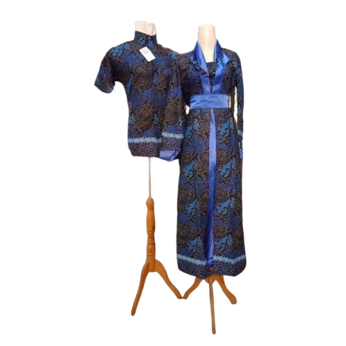 Couple Gamis BIRU Batik Gamis Big Size Seragam Gamis Biru Sarimbit Batik Gamis Couple Biru