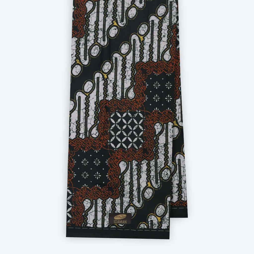 Sarung ATLAS Idaman 555 Harmoni Motif BHS Batik 118 Warna Kombinasi Putih Hitam Coklat Original