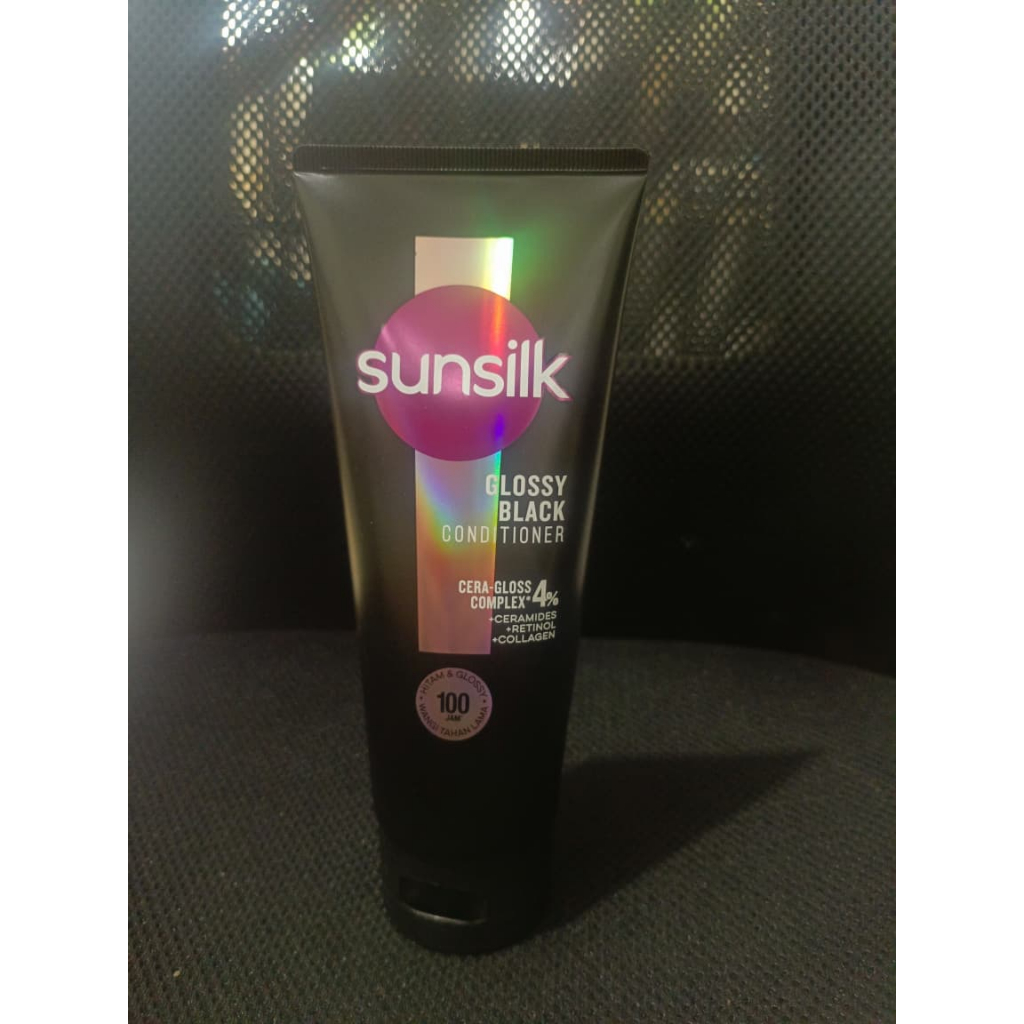SUNSILK Conditioner Glossy Black Melembapkan Rambut 160ml Hitam