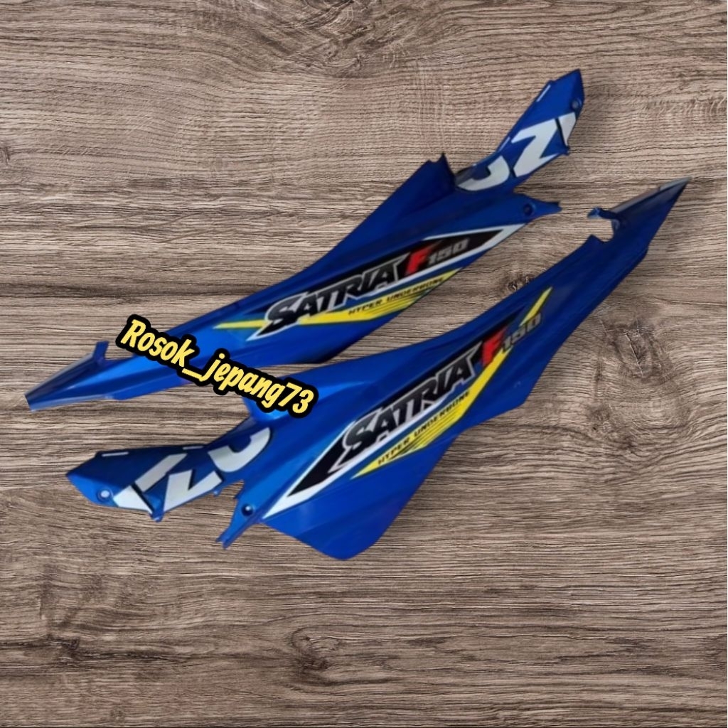 COVER BODY BELAKANG SUZUKI SATRIA F150 FL BODI SATRIA FU FACELIFT BIRU GP PLUS STRIPING