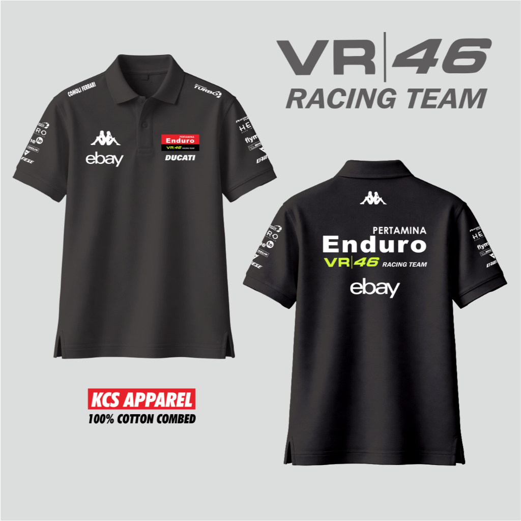 kaos polo vr 46 racing team motogp kcs apparel