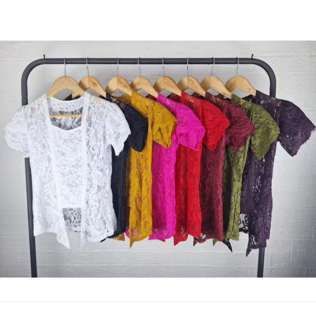 Kebaya Anak Perempuan Bahan Brokat Malika, Kebaya lengan Panjang anak kecil, kebaya brokat lengan pe