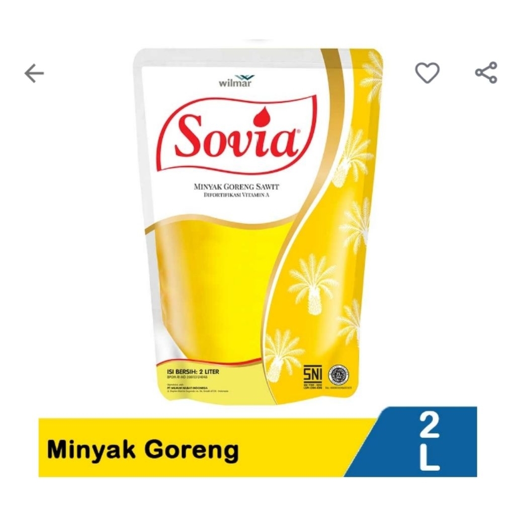 MINYAK GORENG - SOVIA 2 LITER POUCH