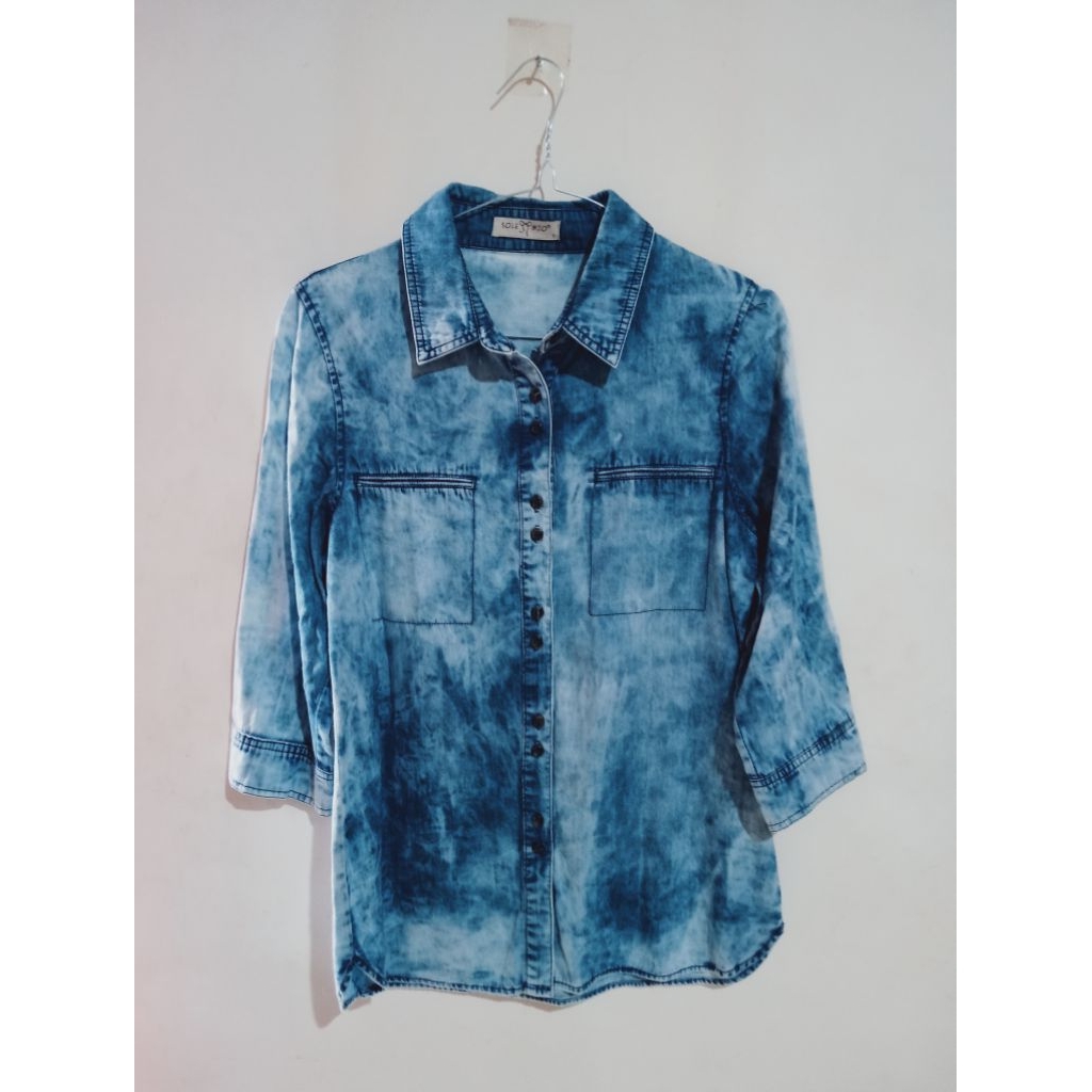 (SECOND) kemeja wanita jeans merk SoleMio