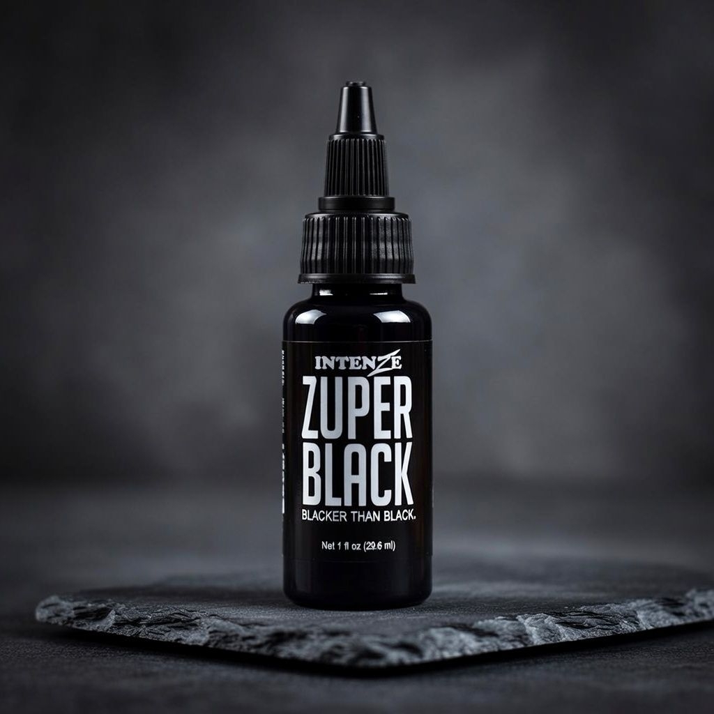 Intenze Zuper Black 1oz Ink Tattoo Super Hitam Pekat Lining Shading Blackwork