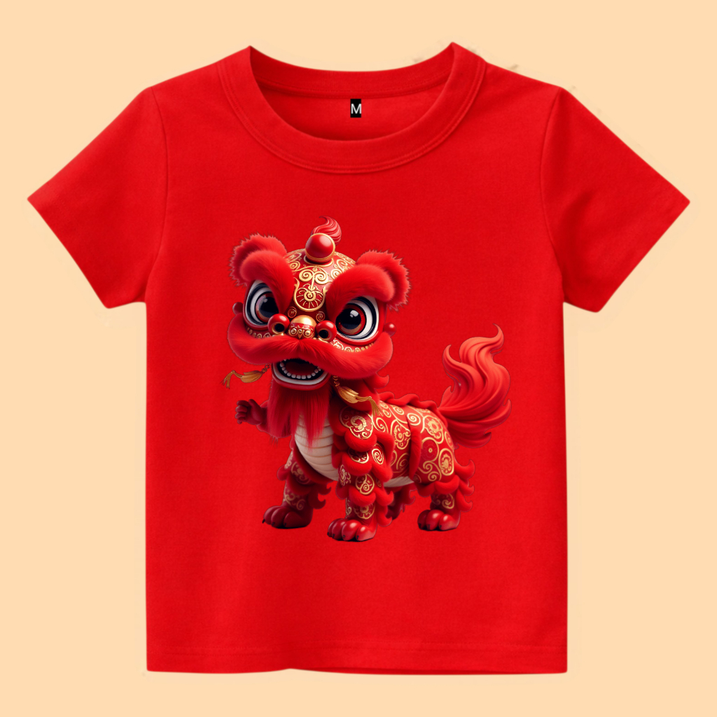 Baju kaos anak gambar barongsai lucu