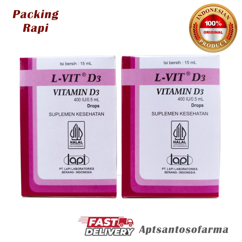 L-Vit D3 Drop Asli – Vitamin D3 untuk Bayi & Anak, Tumbuh Optimal