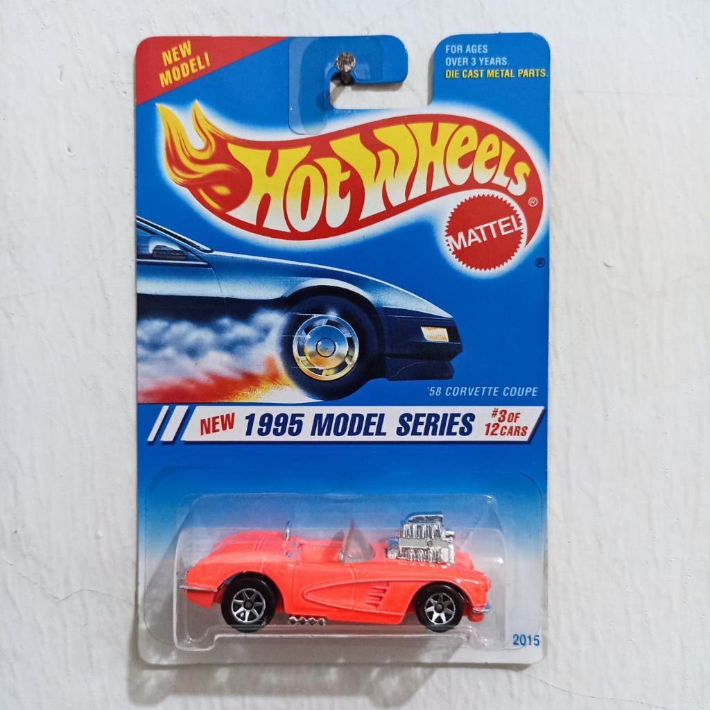 1995 Hot Wheels '58 Corvette Coupe (yellow back card)