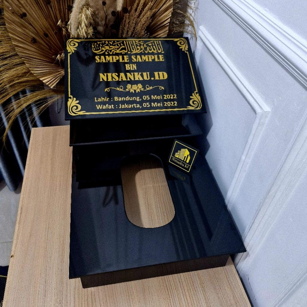 Nisanku.id - Batu Nisan Full Makam Anak Dan Dewasa 40x60 Kepala 2 Trap 30x40 Full Granit Gratis Pack