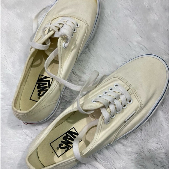 Sepatu Wanita/Unisex | Vans Authentic Canvas Parchment (Off-White) Original Preloved/Second Size 39