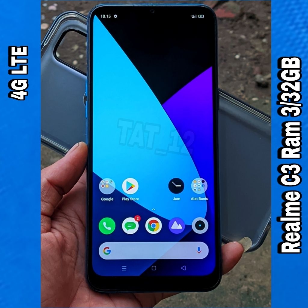 Realme C3 Ram 3GB Internal 32GB Sinyal 4G (LTE) Second Original Resmi Siap Pakai Normal Berkualitas 