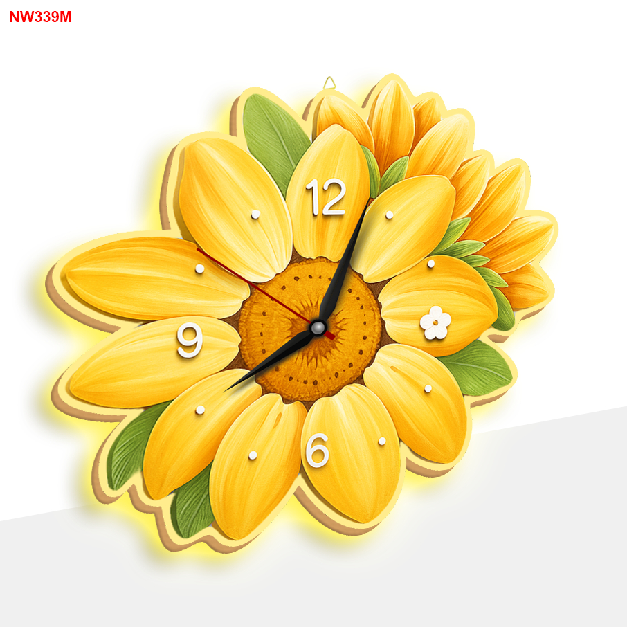 Jam Dinding Hias Bentuk Bunga Matahari Kuning Estetik
