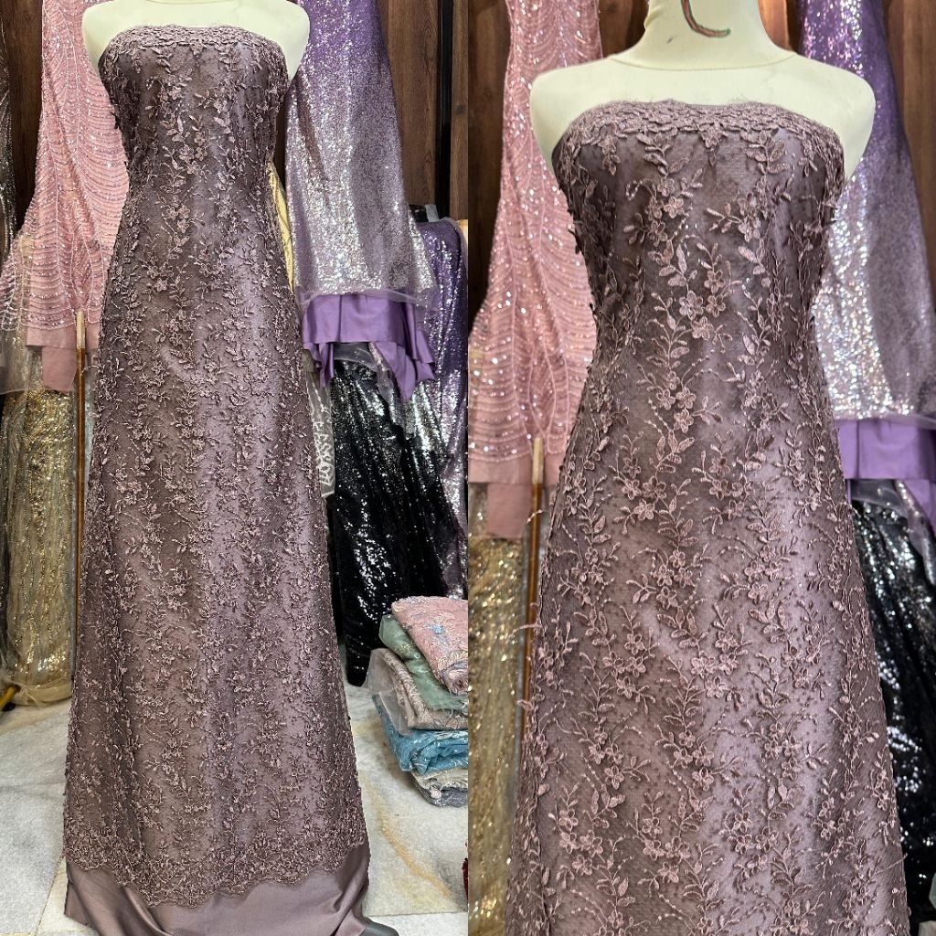 kain tille ariana exlusive akar bunga timbul aplikasi spider with payet squeen quality premium / bah