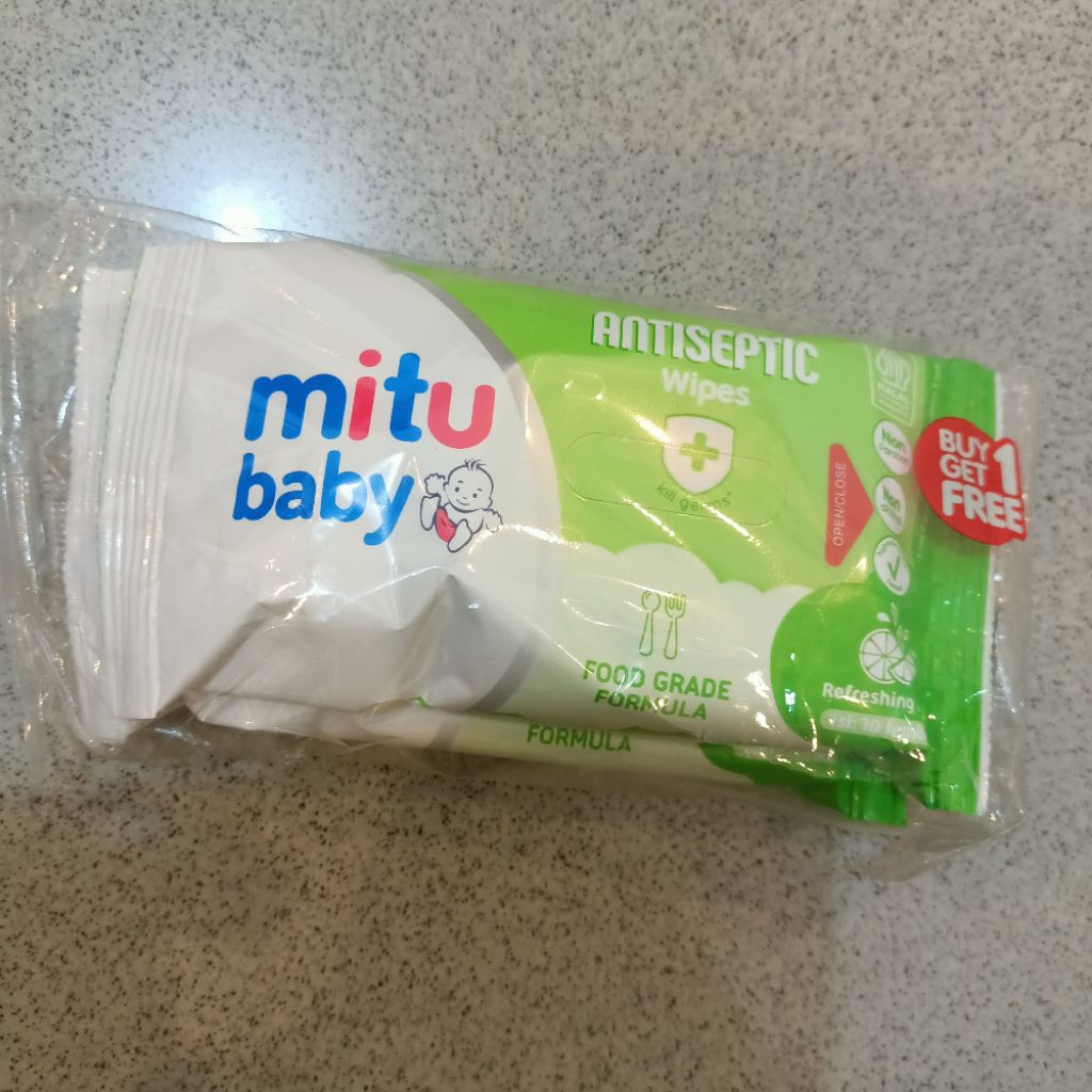 Tissue tisu basah MITU antiseptic isi 10 lembar beli 1 gratis 1