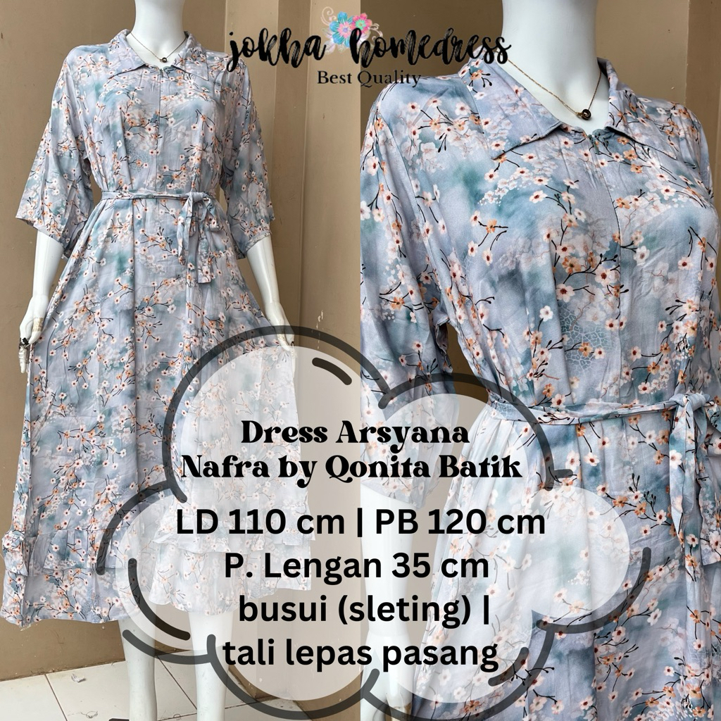 Dress Arsyana Busui Nafra by Qonita batik Pekalongan Ori 100%