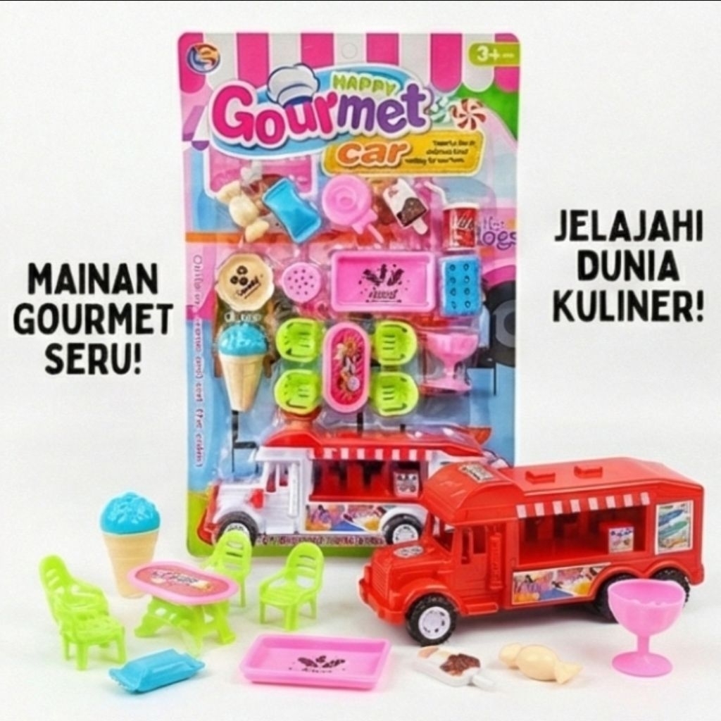 Mainan Simulasi Berjualan Happy Gourmet Car Paket Lengkap Mobil Cafe Keliling - Happy Gourmet Car Se