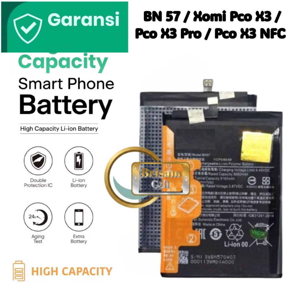 Batre BN 57 / Baterai Xomi Pco X3 / Pco X3 Pro / Pco X3 NFC Ori