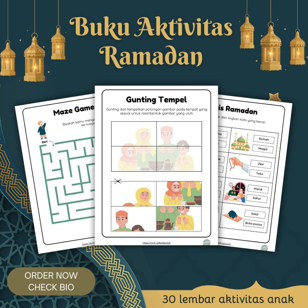 KIDDYCLICK BUKU AKTIVITAS ISLAMI RAMADHAN ANAK PAUD SD | Kegiatan Edukatif Ramadan | PDF 30 Halaman