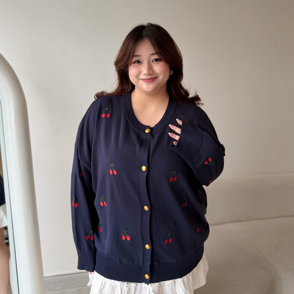 GIGI CARDIGAN CHERRY/ CARDIGAN CHERRY JUMBO NAVY/ CARDIGAN CHERRY PLUS SIZE