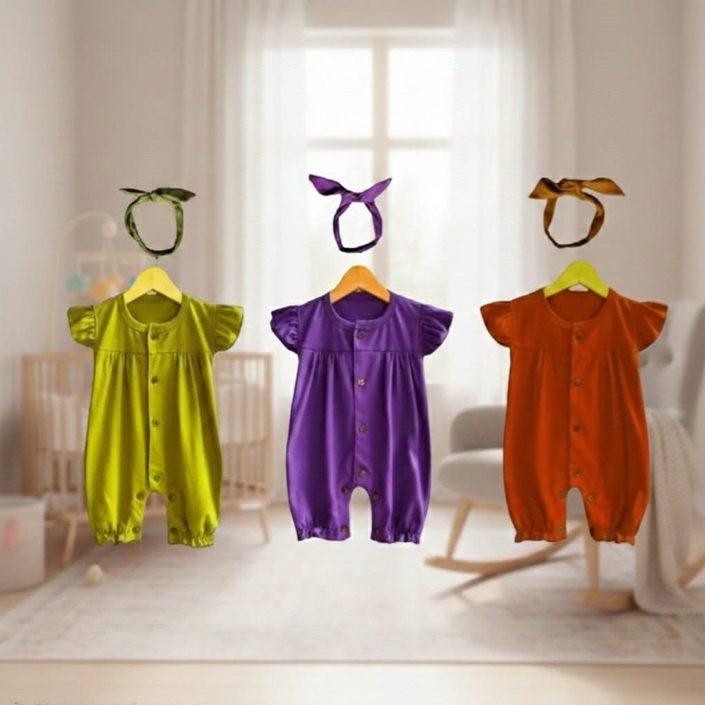 ROMPER BAYI PEREMPUAN/JUMPER BAYI PEREMPUAN/JUMPSUIT BAYI PEREMPUAN/jumper set bandana