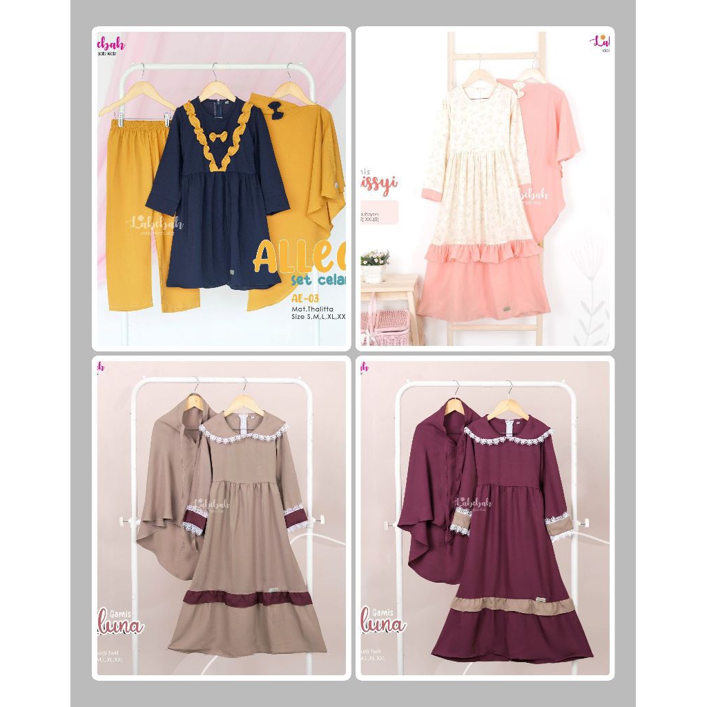 [ GAMIS / ONESET 2-3 TAHUN ] By LABEBAH Setelan dan gamis anak balita jual baju muslim anak balita s