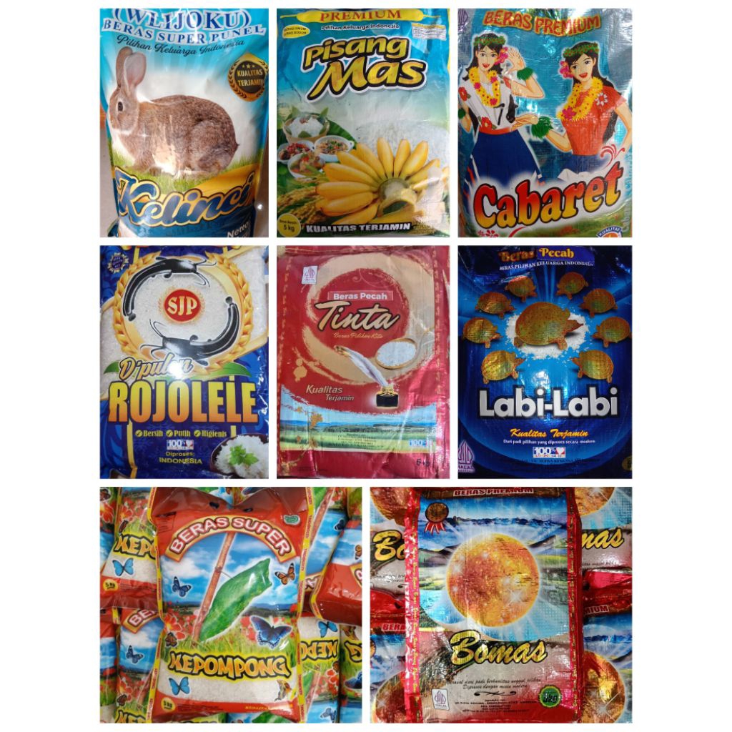 [COD] ANEKA MERK BERAS [Beras Super Kepompong,Tinta,Kelinci,Bomas,Cabaret,Rojolele,Labi Labi,Pisang 