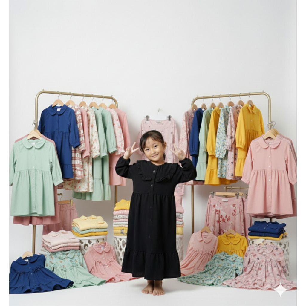 baju gamis anak elegan simpel