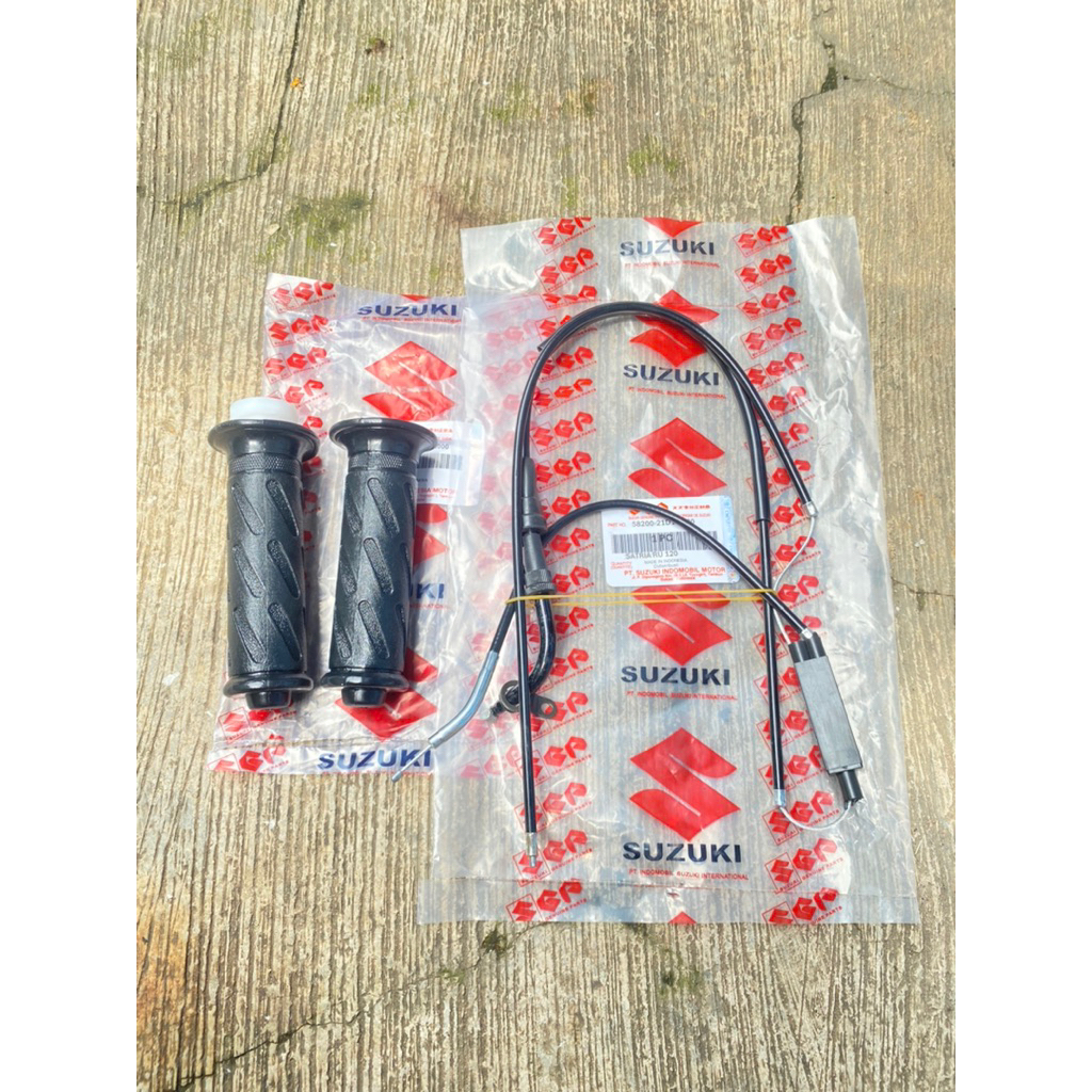 KABEL TALI GAS + KARET HANGGRIP SUZUKI SATRIA 2 TAK HIU LUMBA KUALITAS ISTIMEWAH