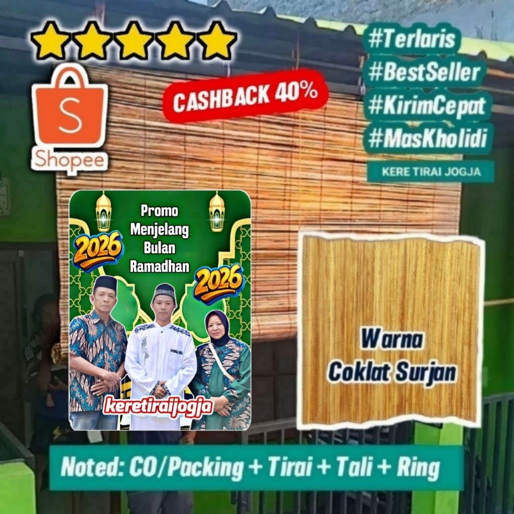 Kere Tirai Gulung, Kerey Tirai, Kerey Tirai Gulung, Kerey Tirai Outdoor, Kerajinan Kerey Tirai, Kere