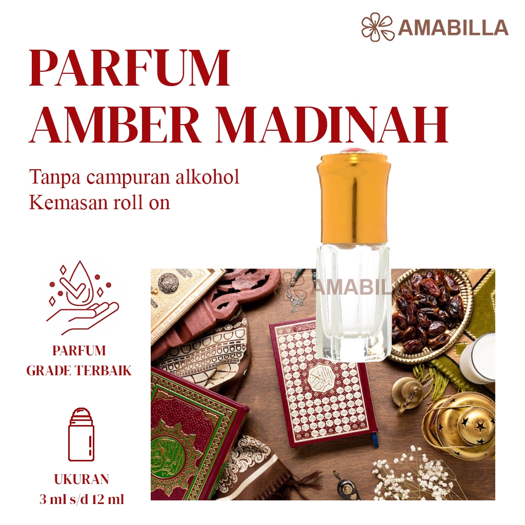 Parfum Aroma AMBER MADINAH Original Non Alkohol 3ml Parfum Original Bibit Parfum Murni AMBER MADINAH