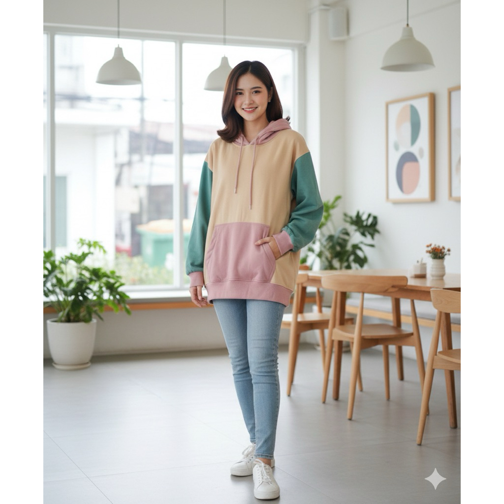 (Preloved) SWEPO Hoodie Jumper Tricolor Size M - XXL (Pria & Wanita)