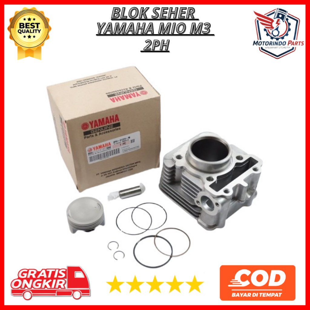 BLOK SEHER 1 SET MOTOR YAMAHA MIO M3 ORIGINAL KODE PART 2PH-E1311-10 CYLINDER KIT PISTON SET MIO M3