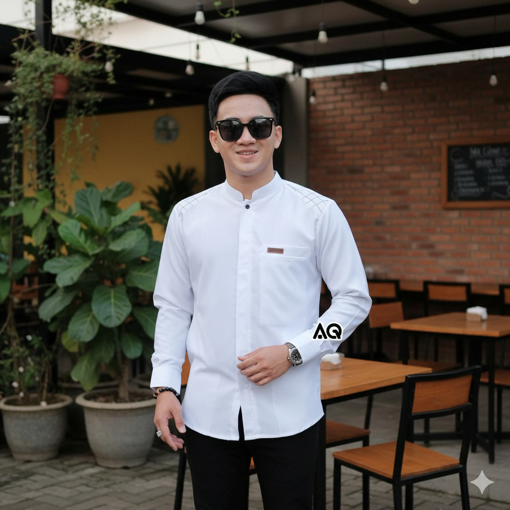 BAJU KOKO PRIA BAJU KOKO PRIA LENGAN PANJANG KEMKO BORDIR BAJU KOKO BORDIR PRIA LENGAN PANJANG