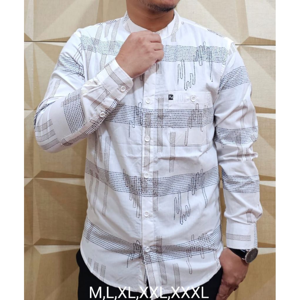 Kemeja premium KH ERKAPE Katun print motifbaru