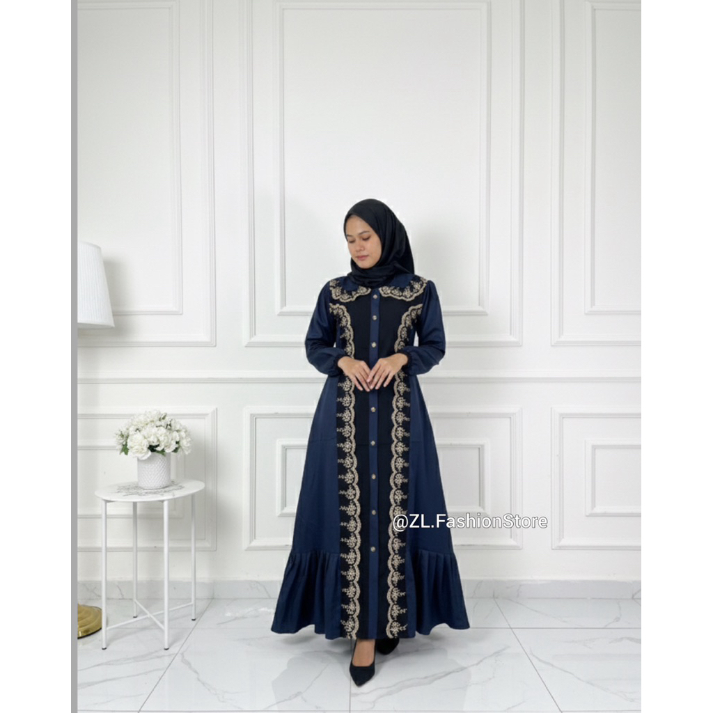 ZL.FashionStore Gamis fazza ,dress premium , kombi renda elegant