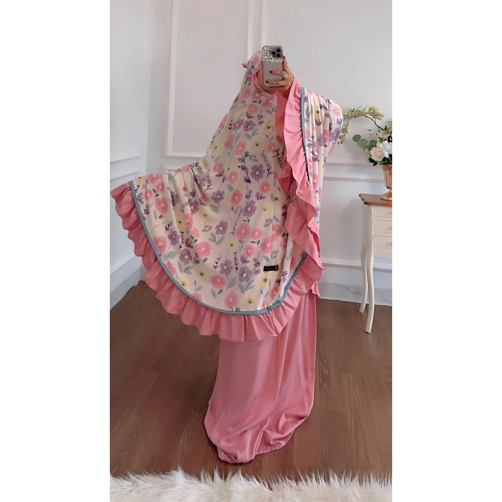 mukena naira by deandra| mukena 3in1 | mukena rayon premium mix twill | mukena jumbo | mukena ziper
