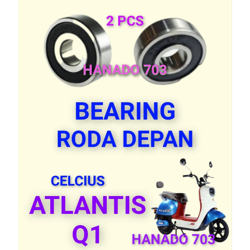 bearing roda depan sepeda listrik celcius Atlantis Q1 laker klahar roda depan sepeda listrik celcius