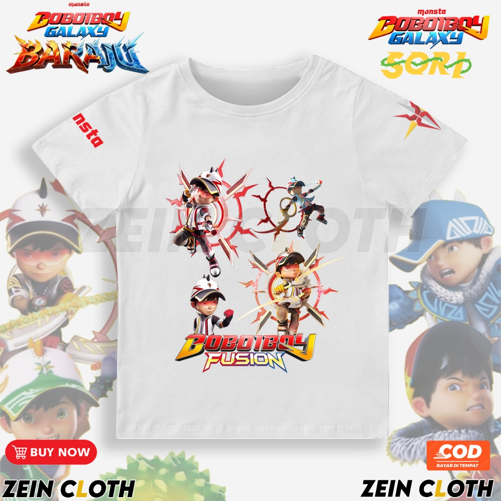 Kaos Anak Boboiboy Supra / Baju Anak Boboiboy Galaxy Gratis Tambah nama