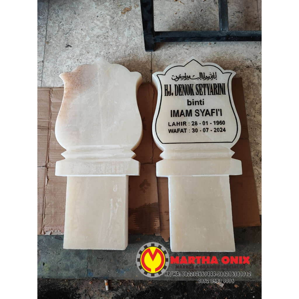 Patok Makam Batu  Nisan Tancap Marmer Onyx