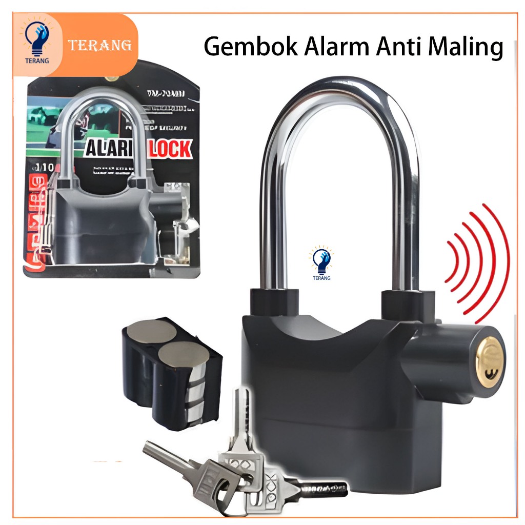 Pencuri Ring Panjang Pengaman Motor/Gembok Alarm Suara Anti Maling / Gembok Anti Maling Paling Bagus