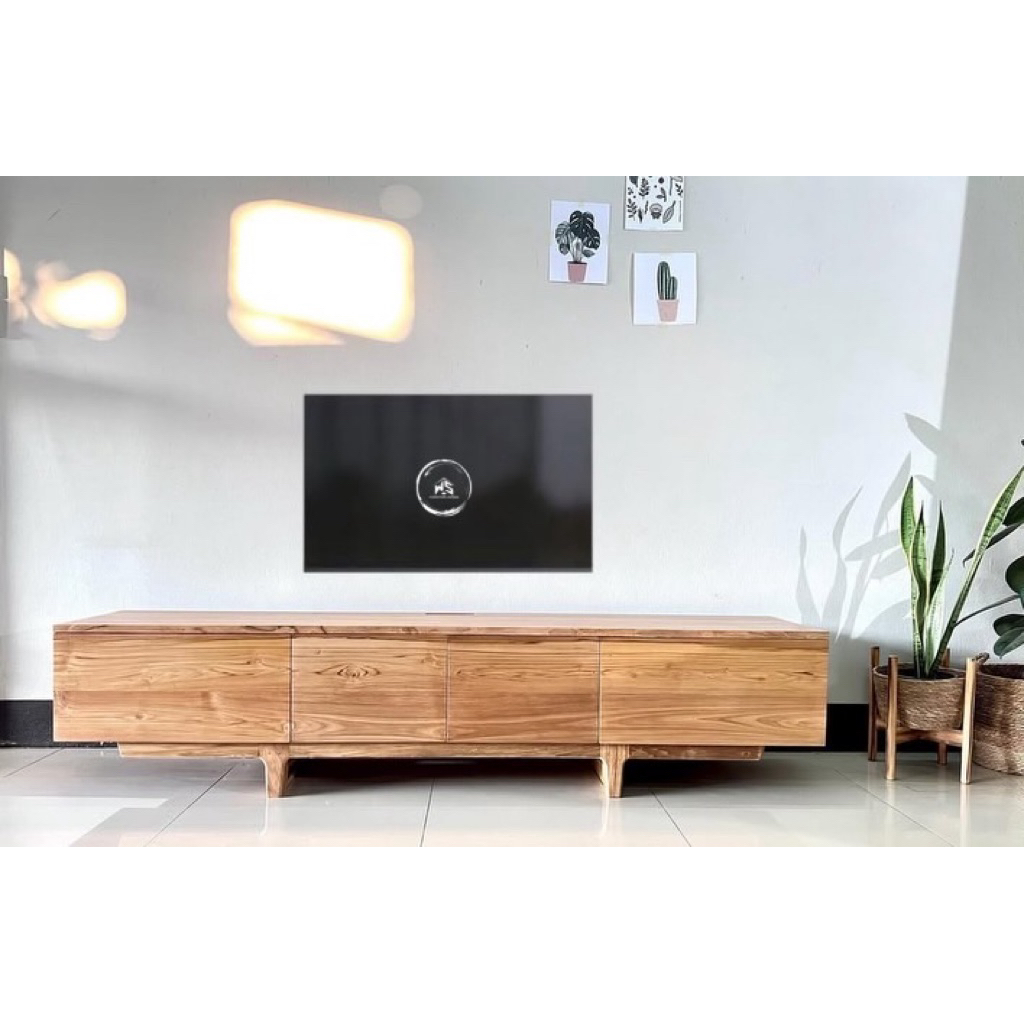 meja tv minimalis kabinet tv kayu jati